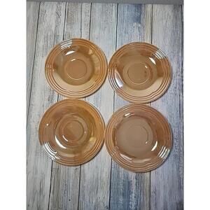 Four Fire King Peach Lustre Saucers